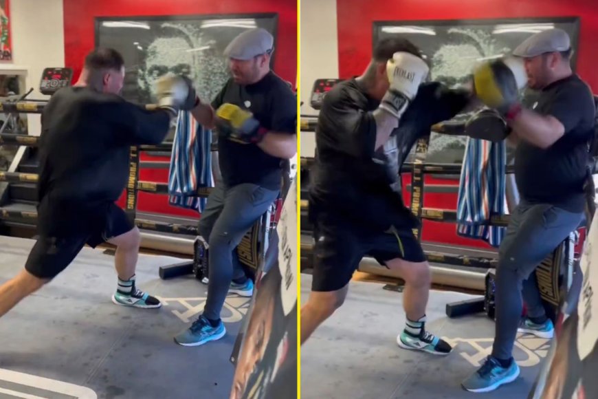 &#8216;Has to be sped up&#8217; &#8211; Andy Ruiz Jr shows off blistering hand speed in first training footage since surgery
