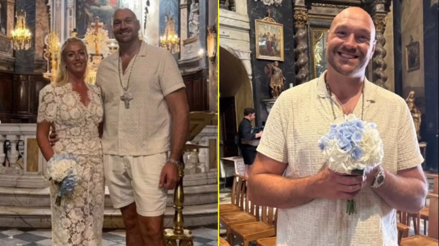 Tyson Fury enjoys luxury ceremony with wife Paris Fury as pair get married for third time