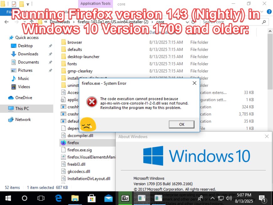 虚惊一场：旧版 Win10 无法运行火狐 Firefox 143 浏览器确认为 Bug