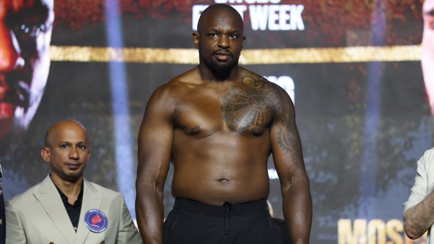 Dillian Whyte flaunts ripped physique as he weighs in at lightest weight in ten years for Moses Itauma fight