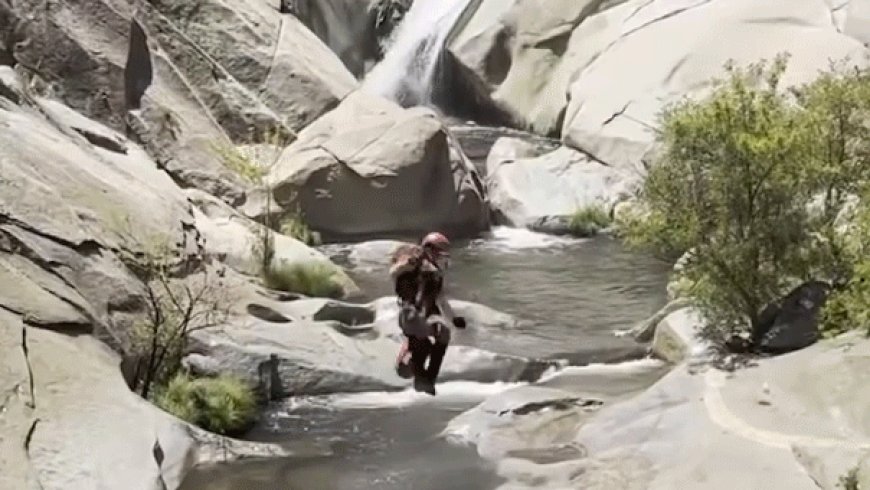 California man rescued by helicopter after spending two days trapped behind waterfall