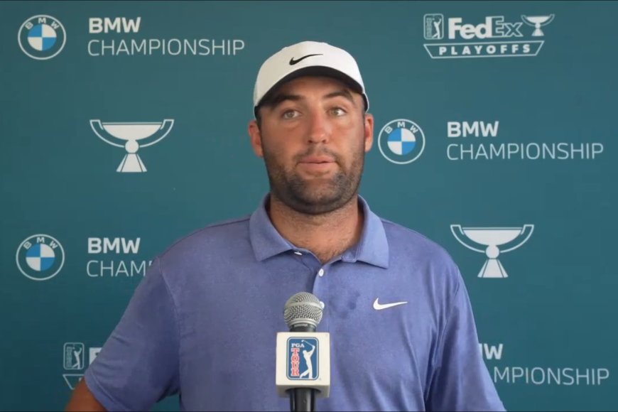 ‘My goodness’ – Scottie Scheffler stunned as reporter throws rival player under the bus