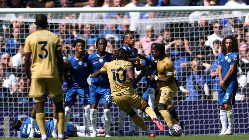 Eberechi Eze falls victim of Premier League first as stunning free-kick controversially disallowed