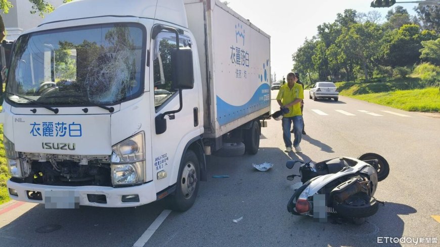 男騎車左轉遭後方小貨車猛撞　當場噴飛倒地身亡