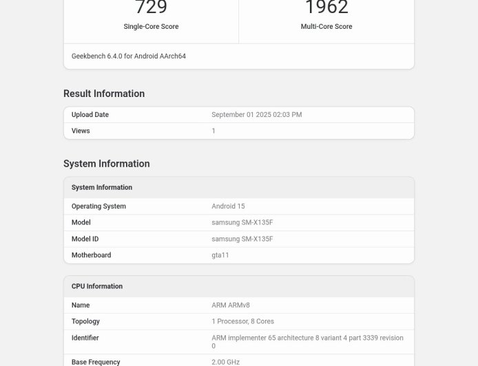 三星最亲民平板系列新成员：Galaxy Tab A11 跑分曝光，联发科 Helio G99 芯片