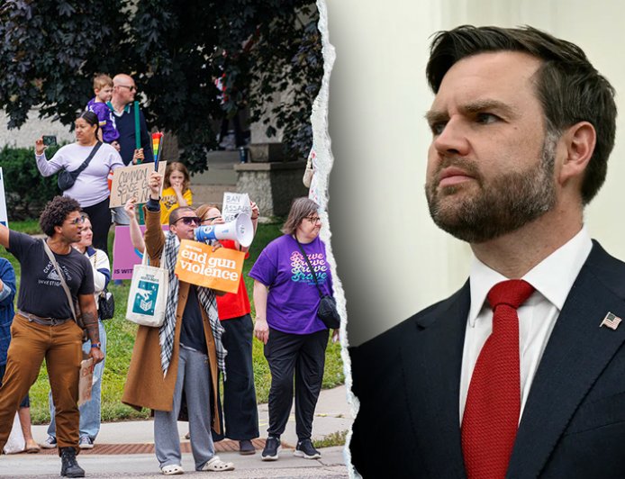 ‘Tone-deaf’ protesters heckle Vance outside Minneapolis church shooting site