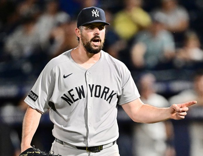 Yankees pitcher Carlos Rodón’s wife, Ashley, questions umpires after New York's tense series win over Astros