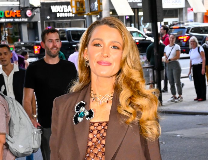 Blake Lively Rocks Netted See-Through Top in Daring Look at NYC Event