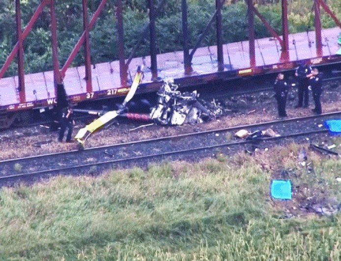 Shocking video captures helicopter ruins after fiery crash near airport, no survivors