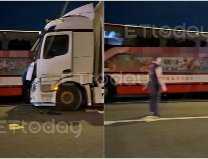 快訊/國道重大車禍!高雄聯結車撞遊覽車1傷1命危
