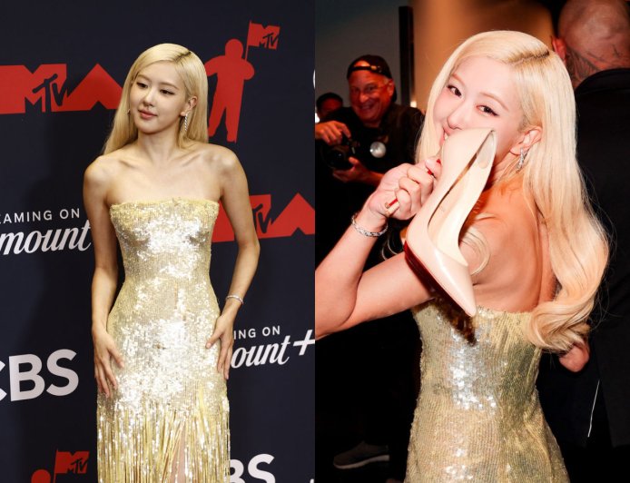 Rosé金色流蘇禮服超仙!<APT.>奪年度歌曲 拎上紅底鞋成最大贏家