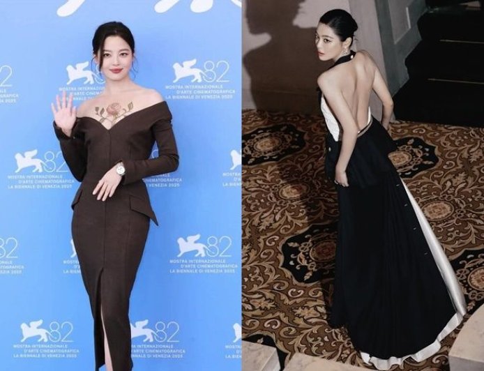 辛芷蕾奪威尼斯影后！紅毯戰袍削肩露美背、胸前玫瑰花飆性感天花板