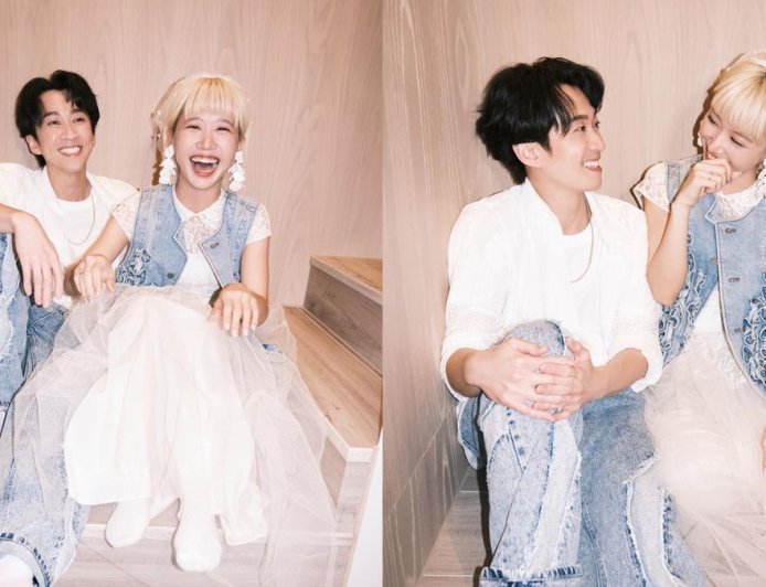 Lulu黃路梓茵甜嫁陳漢典！休閒牛仔「輕婚紗風」超配　洋溢幸福日常感