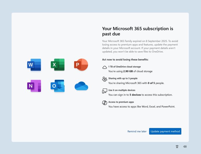 微软 Win11 预览版开启测试全屏 Microsoft 365 续订提醒