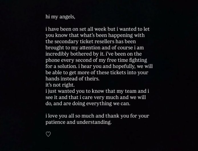 Ariana Grande Addresses 'Eternal Sunshine Tour' Resale Ticket Drama