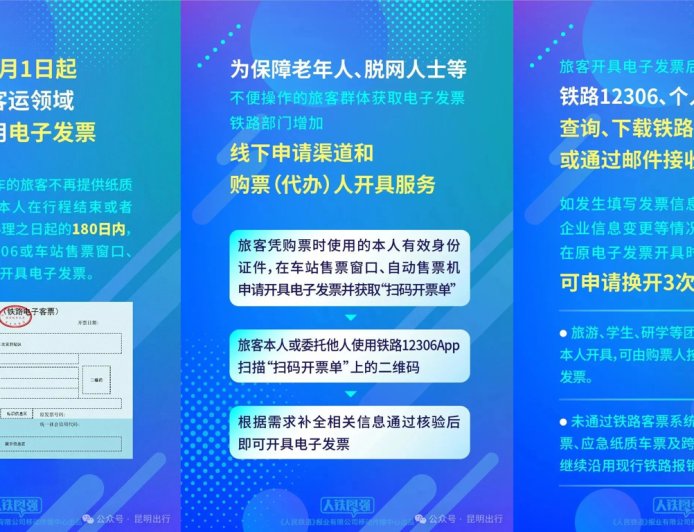 10 月起国铁 12306 将继续提供火车“行程信息提示单”打印服务，同时增加线下电子发票申请渠道