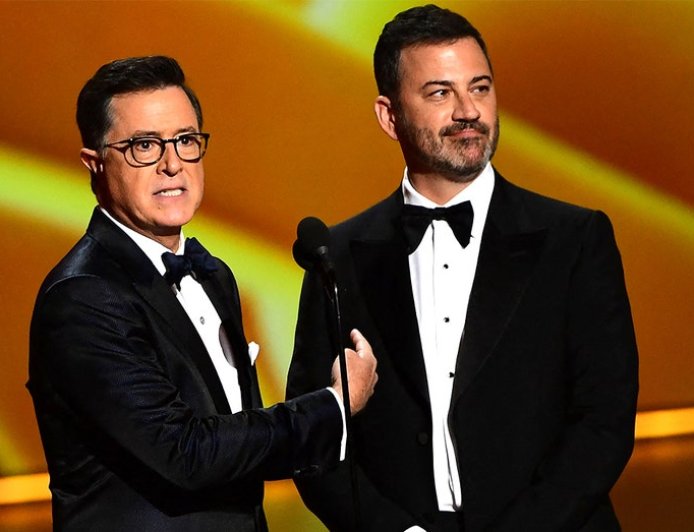 Colbert laments 'tonight we are all Jimmy Kimmel' as outgoing CBS host pays tribute to fallen ABC colleague