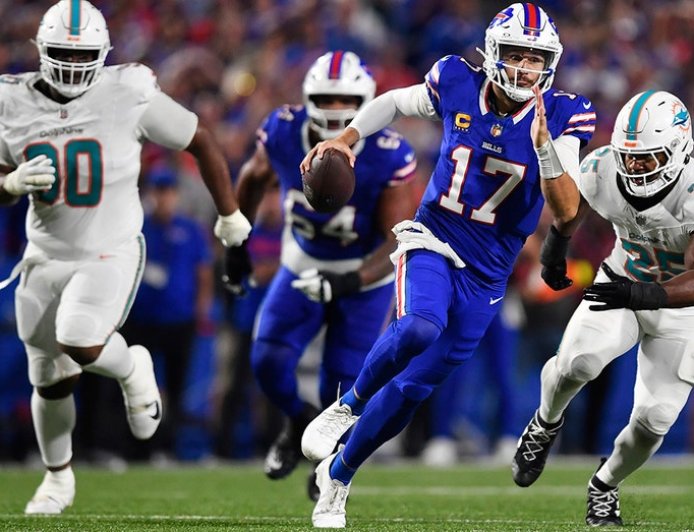 Bills' Josh Allen surpasses Patrick Mahomes' touchdown mark in win over Dolphins