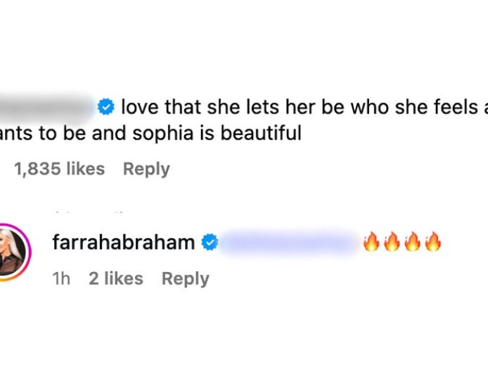 Farrah Abraham Reacts to Fan Praising Her After Daughter Debuts Bold Look