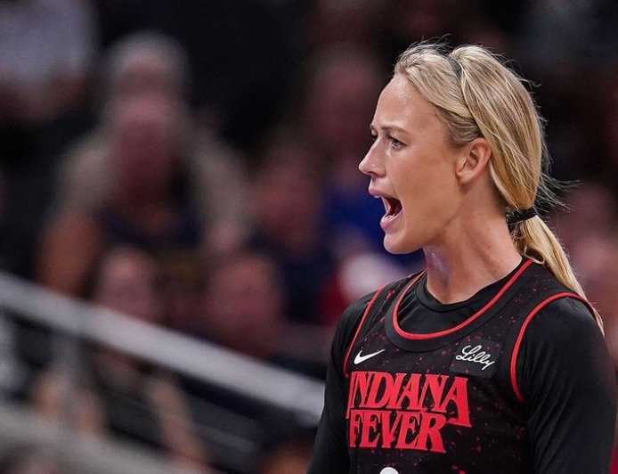 Sophie Cunningham confronted by police during Fever's playoff win in Atlanta