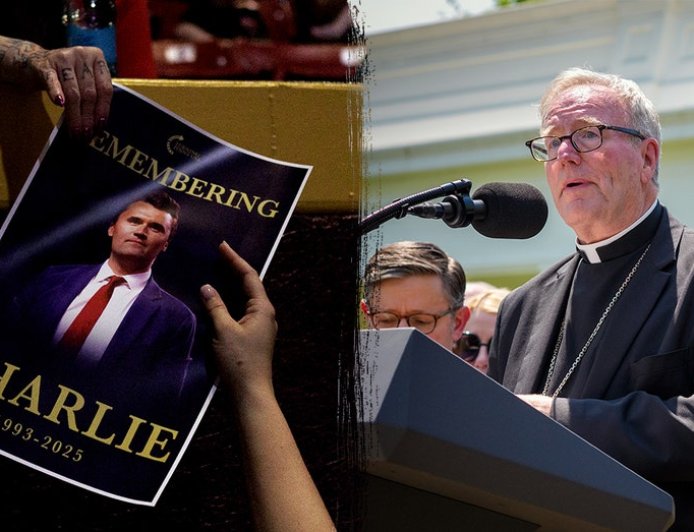 EXCLUSIVE: Bishop Robert Barron says Charlie Kirk ‘died with a microphone in his hand,’ as faith under attack