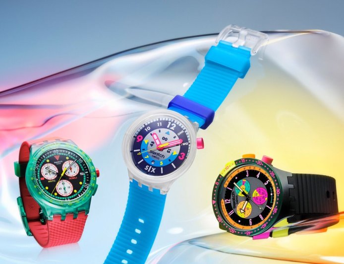 Swatch螢光錶高調吸睛　重現80、90年代歷史錶款風采