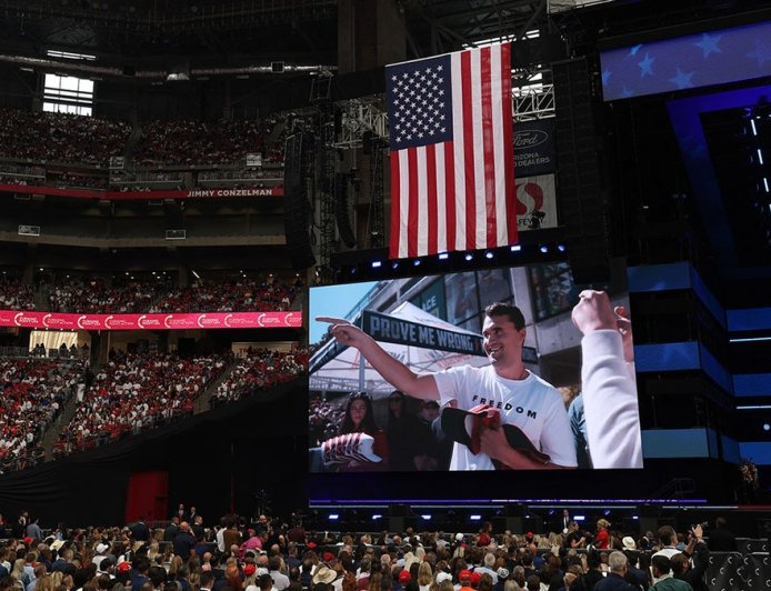 Leaders and influencers flood social media with tributes to Charlie Kirk as thousands pack Arizona memorial