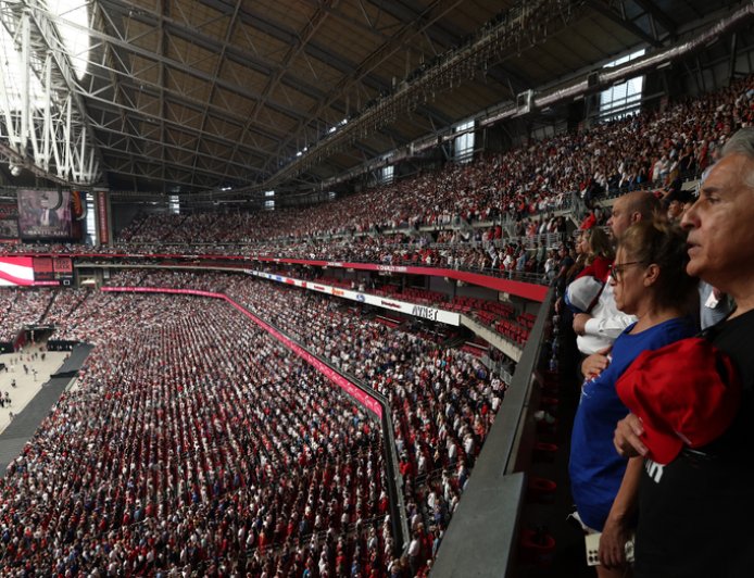 Charlie Kirk honored by 90K in one of the largest memorials for a private citizen