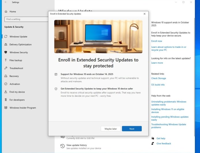 微软放宽欧盟 Win10 延长更新细节：仍需登录微软账号，60 天未登录中止推送更新