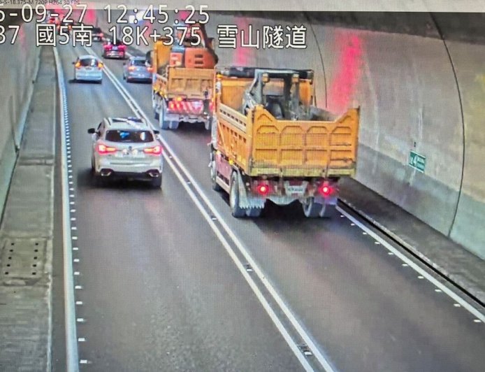 支援光復！雪山隧道開放大型救災車輛　186輛獲准速奔災區