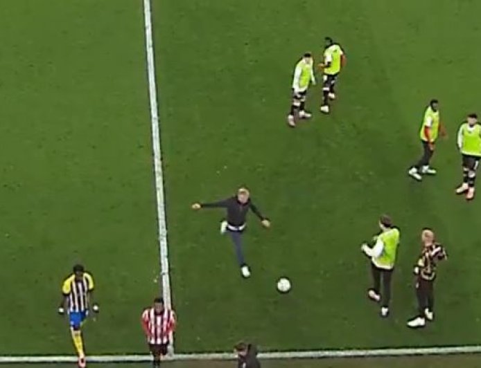 Sheffield United boss Chris Wilder sent off for booting football at own fan