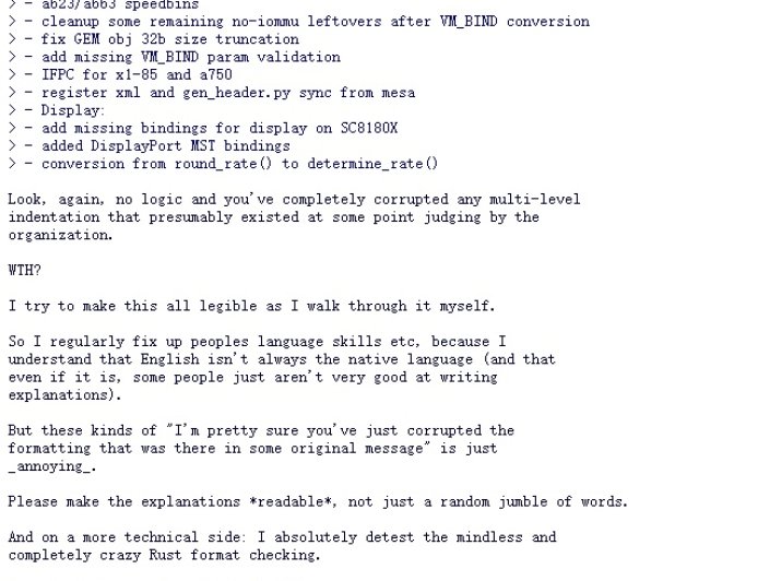 Linux 创始人 Linus Torvalds 怒斥 Rust 代码排版混乱,强烈反对 RISC-V Big Endian 计划