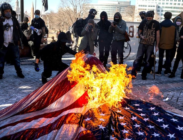 University of Virginia students holding 'antifascist' 'flag burning' event to protest Trump order