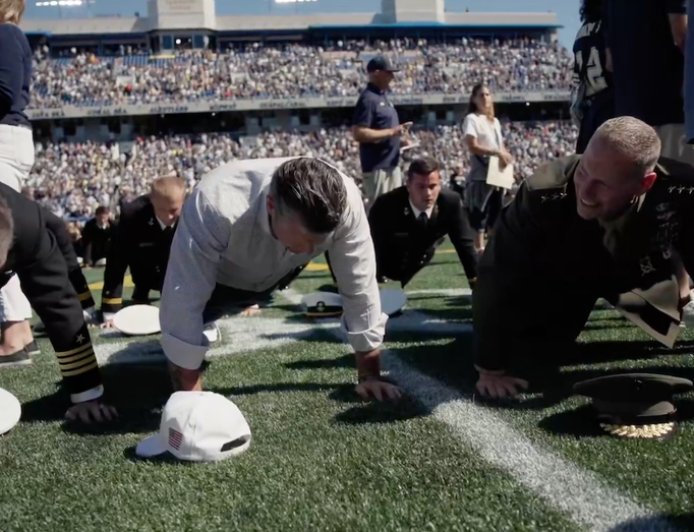 Hegseth helps set world record at Navy football game for most people doing pushups at the same time