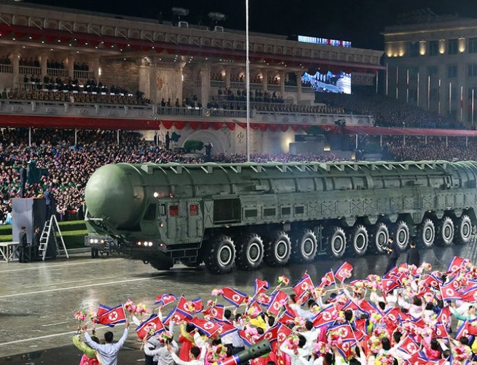 Kim Jong Un shows off 'most powerful' ballistic missile as foreign leaders watch North Korea military parade