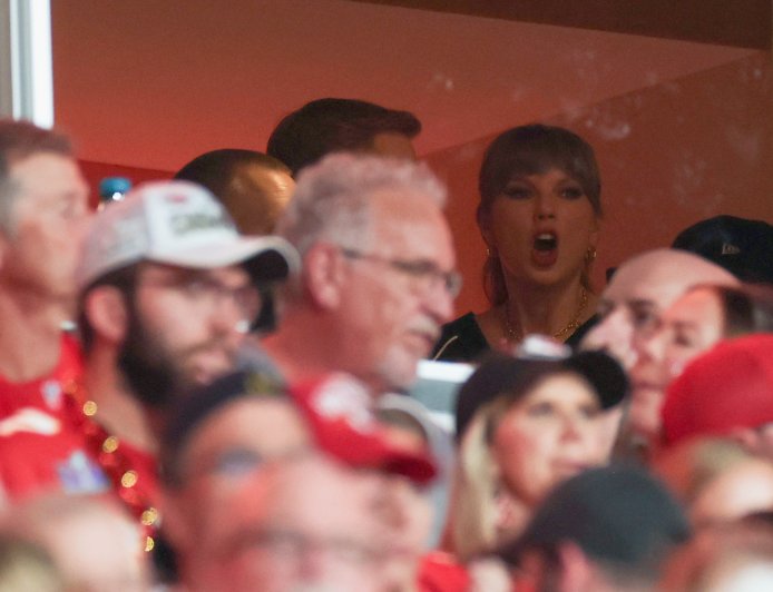Taylor Swift Hugs Ed Kelce at Kansas City Chiefs Game