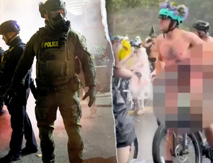 'Unsightly tactics': Feds react to nude bicycle protesters who bared all outside ICE facility