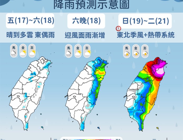 風神颱風估周末才生成 下周連5天全台有雨