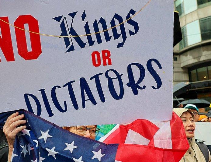 Anti-Israel radicals from 'global intifada' movement join 'No Kings' protests