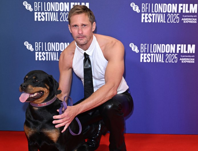 Alexander Skarsgard Flaunts Muscles in Sleeveless Tank and Leather Pants