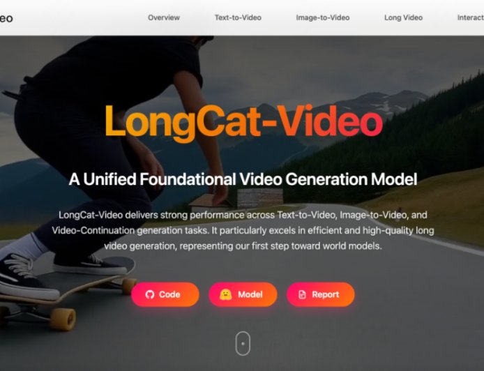 美团发布开源 LongCat-Video 视频生成模型，可稳定输出 5 分钟级内容