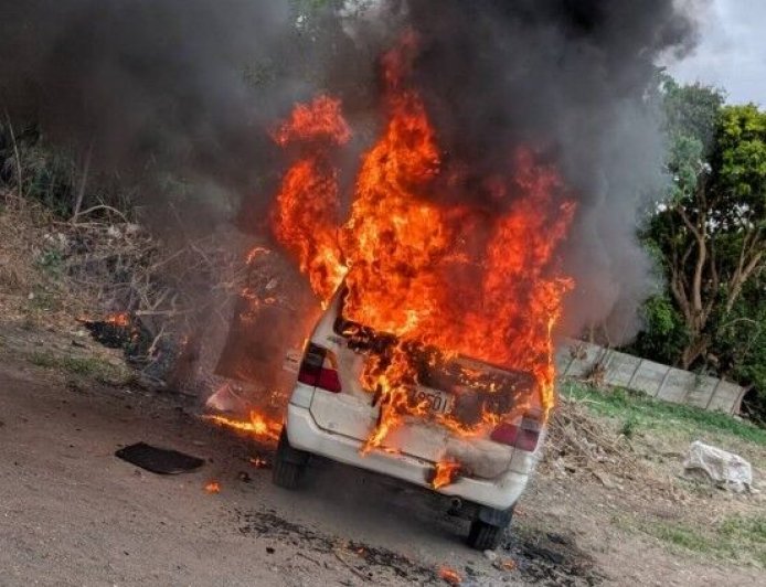 彰化自小客停市場旁!清晨離奇自燃燒成火球 恐怖畫面曝