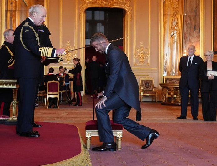 David Beckham knighted by King Charles for services to sport and charity