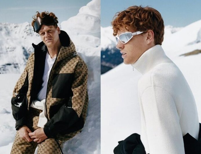 Gucci跨足雪地時尚！網壇巨星Jannik Sinner示範奢華機能服　連安全帽都有