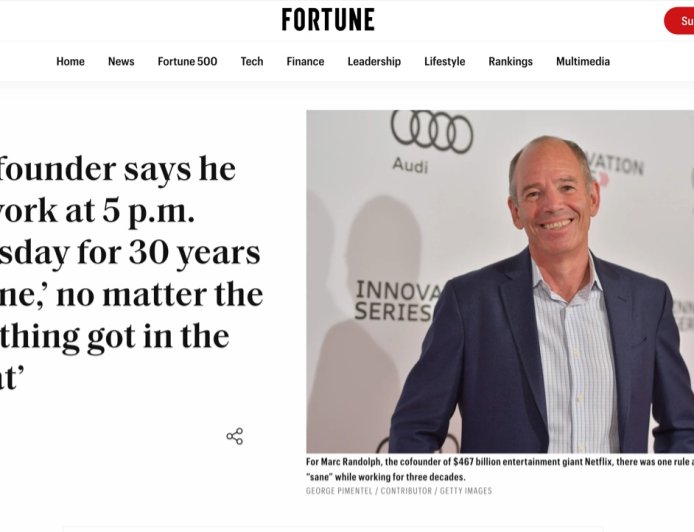 坚持 30 年，Netflix 联创马克・兰道夫每周二下午 5 点停止工作以保持“理智”