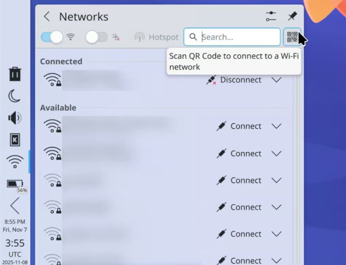 KDE Plasma 6.6 桌面环境前瞻：引入二维码 Wi-Fi 连接，改进远程桌面错误