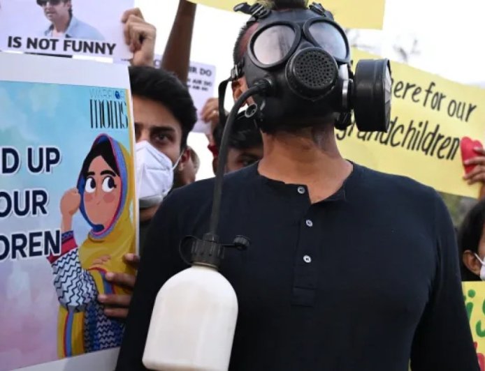 污染笼罩新德里，抗议者呼吁采取行动