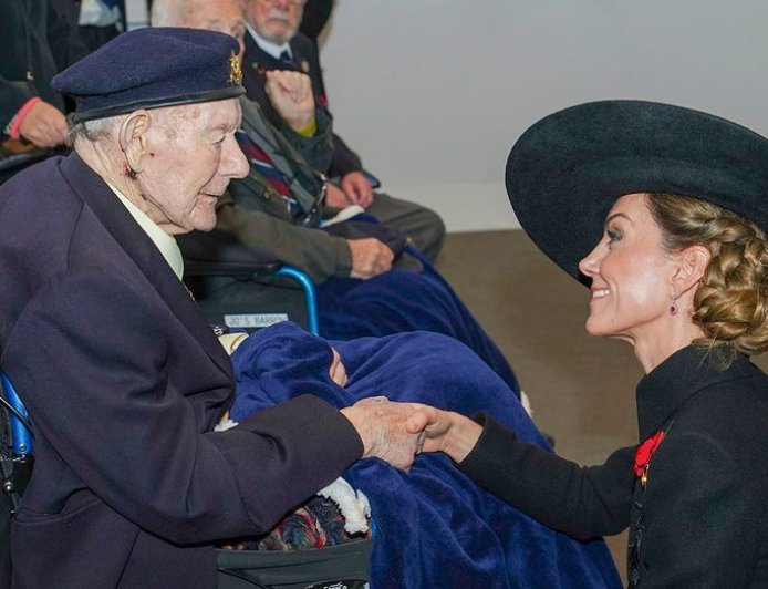Kate Middleton learns 100-year-old veteran's secret to longevity during royal visit