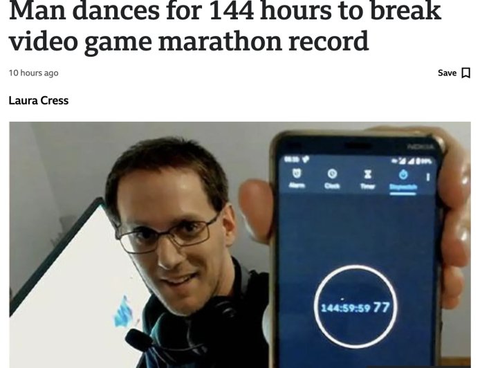 连玩 6 天《劲舞革命》，匈牙利 34 岁男子创下电子游戏马拉松最长时长纪录