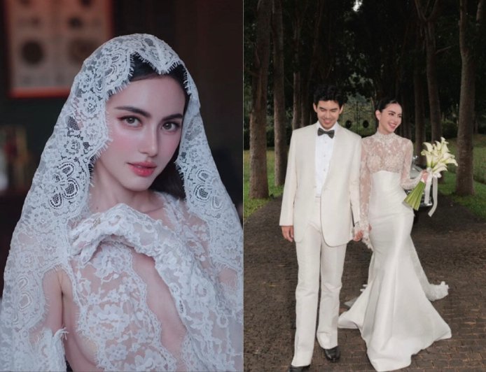 「泰國第一神顏」火辣婚紗照曝光　蕾絲白紗全透視